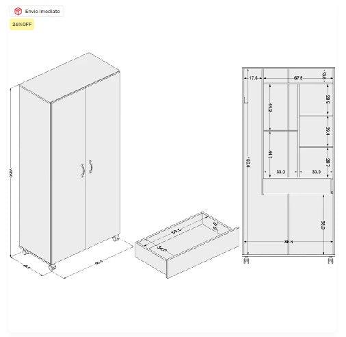 Armário Estoque Lavanderia Funcional Padrão CLP 24/25 - My Store