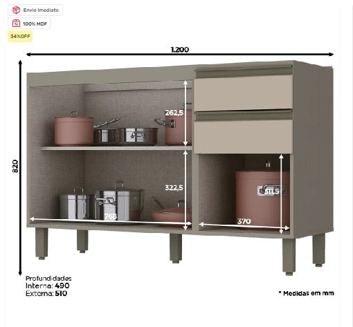 Balcão de Cozinha Padrão CLP 24/25 - My Store