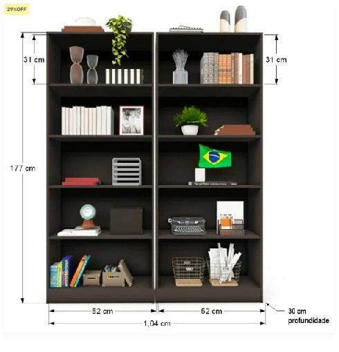 Estante Decorativa Organizada para Livros e Objetos CLP 24/25 - My Store