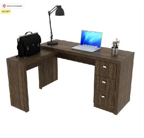 Mesa de Estudos com Apoio Funcional Lateral e 3 Gavetas CLP 24/25 - My Store