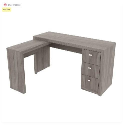 Mesa de Estudos com Apoio Funcional Lateral e 3 Gavetas CLP 24/25 - My Store