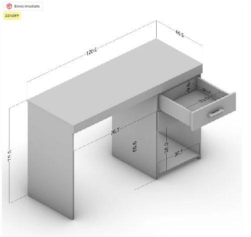 Mesa de Estudos Adolescente com 2 Gavetas - My Store